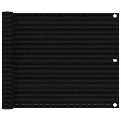 Gossi paravan de balcon, negru, 75x600 cm, hdpe