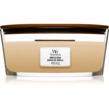 Woodwick Vanilla Bean lumânare parfumată cu fitil din lemn (hearthwick)