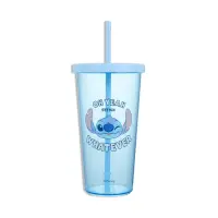 Pahar cu capac si pai MINISO, din seria Disney Lilo & Stich, 600ml