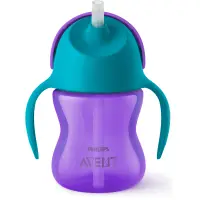 Philips Avent Bendy Straw SCF796/02 9m+ ceasca cu pai flexibil Purple 1 buc