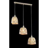 Lampa suspendata Ferro,3 becuri dulie E14, 230V,D.46 cm, H.130 cm,Crem