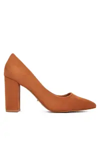 Pantofi dama - model DZ0010 - toc - culoare maro - tesatura