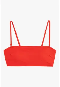 Bustiera de baie texturata - Rosu vermillion