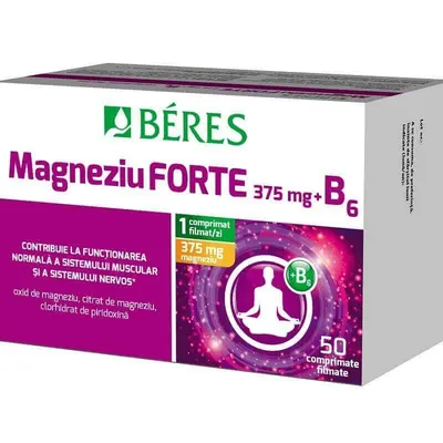 Magneziu Forte + B6, Beres Pharmaceuticals | 50 comprimate