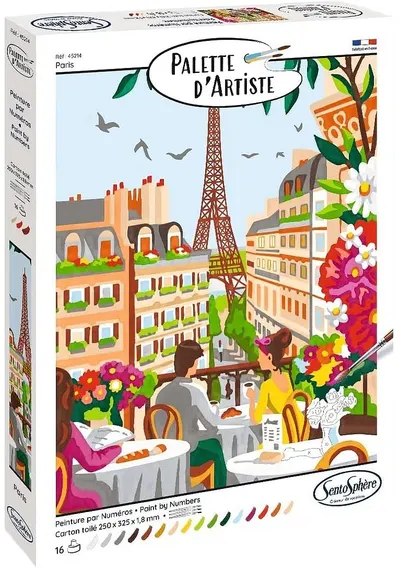 Set de colorat cu cifre Sentosphere Palette d'artiste - Paris