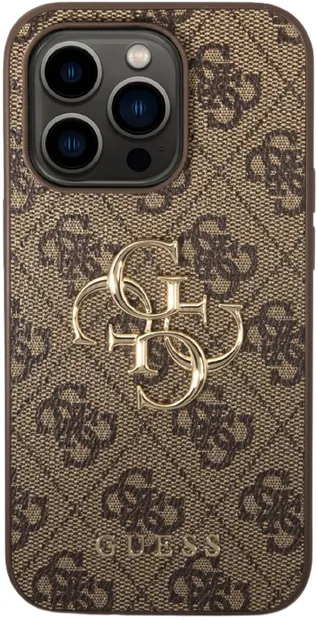 Husă Guess - PU 4G Metal Logo, iPhone 15 Pro, maro