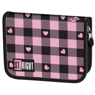 Penar neechipat cu 1 compartiment si 2 extensii, St Majewski, St Right, Pink Checkered