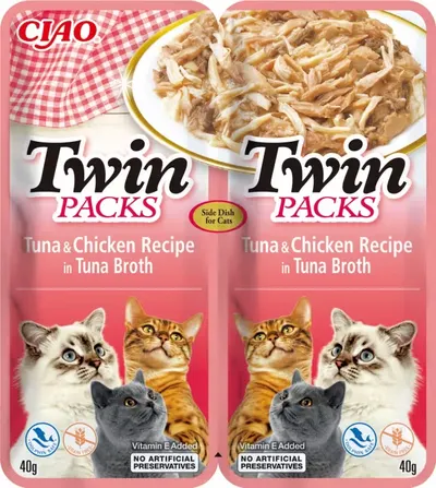 Ciao Cat Twin Reteta de Ton cu Pui in Supa de Ton, 80 g