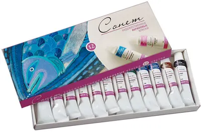 Vopsele acrilice Paleta Nevskaya Sonnet - 12 culori, 10 ml