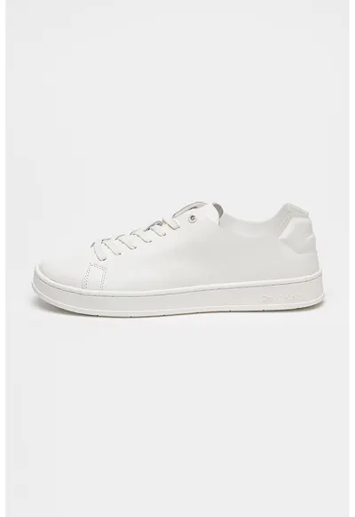 Pantofi sport de piele cu logo discret - Alb