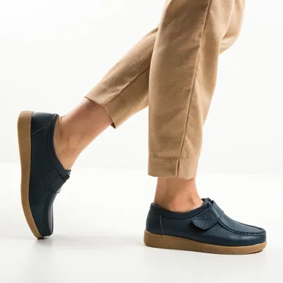 Pantofi casual Engros din piele naturala dama, Monta Bleumarin
