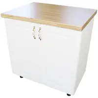 Masca pentru chiuveta cu 2 usi 80 cm Zebra, alb/MDF Alb Mat, cu blat Artar, 80 x 85 x 60 cm