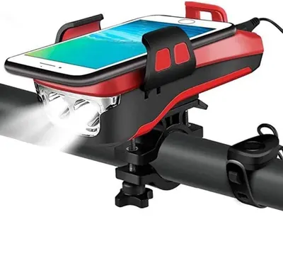 Far 550 Lumeni - Suport telefon bicicletă cu Powerbank, reîncărcabil, claxon