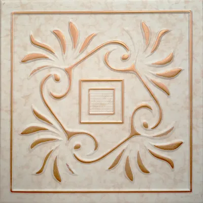 Tavan fals decorativ 51-ZL-59 polistiren extrudat auriu 50x50x0.4 cm