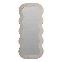 Oglindă decorativă cu ramă ondulată – 37x80 cm, sticlă + cadru MDF, gri