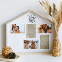 Ramă foto colaj Home Sweet Home în formă de căsuță, pentru 6 poze