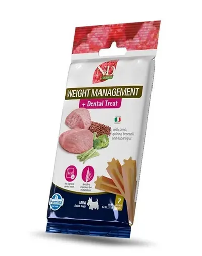 FARMINA N&amp;D Quinoa Dental Treat Weight management Mini 60 g Baton dentar, caine de talie mica