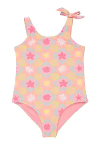 Costum de baie intreg Check One - Galben/Roz/Albastru