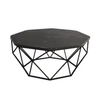 Masuta de cafea DIAMOND, negru, 90x90x38 cm