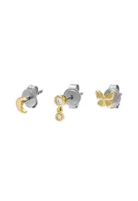 Set de cercei cu cristale - 3 Piese - Auriu