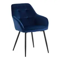 Set de scaune de sufragerie albastru închis cu cotiere 2 buc. tapițat Nolan Square – Unique Furniture