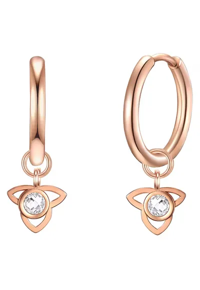 Cercei rotunzi placati cu aur de 18K - Auriu rose