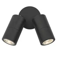 Aplica Ortega Outdoor 2 Light Wall Spotlight Matt Black IP65