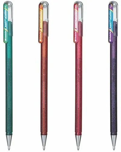 Set de rollere colorate cu sclipici Pentel Hybrid Dual - K110-4 Col, 4 culori