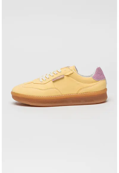 Pantofi sport Euphoria low-cut cu sireturi - Galben pal
