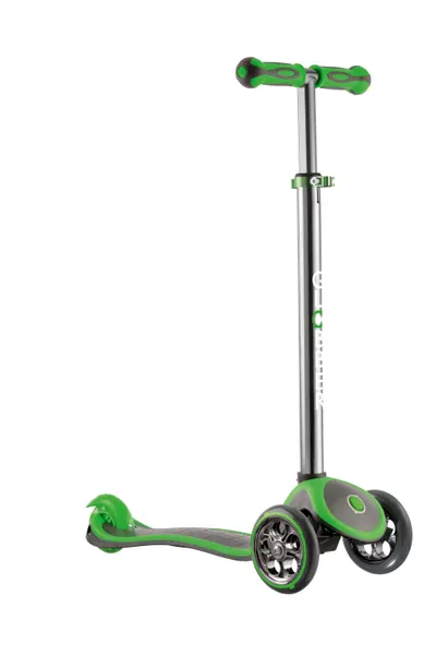 Trotinetă-tricicletă Globber My Free cu inaltime reglabila - Gri inchis si verde neon