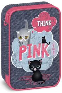 Servieta Ars Una Think Pink - 1 fermoar pe 2 nivele, gri închis