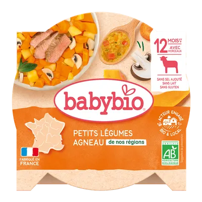 Meniu tocanita de legume si miel Bio, 230g, BabyBio