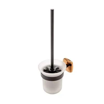 Perie wc FDesign Merida, negru mat rose gold lucios