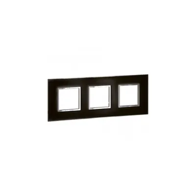 Placa Arteor - French/German standard - patrat - 3 x 2 module - mirror negru