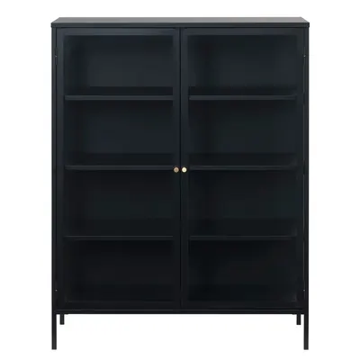 Vitrină neagră din metal 110x140 cm Carmel – Unique Furniture