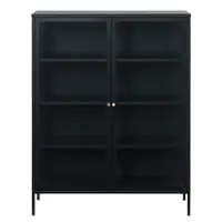 Vitrină neagră din metal 110x140 cm Carmel – Unique Furniture