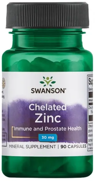Chelated Zinc, 30 mg, 90 capsule, Swanson