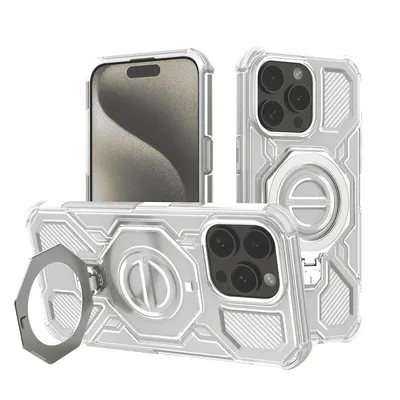 Husa pentru Apple iPhone 15 Pro, Techsuit, Carbon Shield Pro, Alba