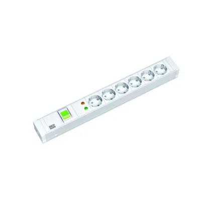 PDU19'' 6xSchuko Alb, intr., 2 m fisa Schuko, AL,prot.