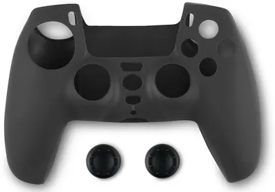 Husă din silicon pentru controler și protecție pentru butoane Spartan Gear - DualSense, negru (PS5)