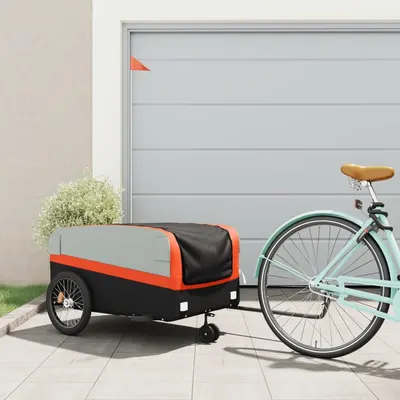 Gossi remorca pentru biciclete, negru si portocaliu, 45 kg, fier