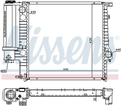 Radiator apa racire motor (transmisie automata manuala) BMW Seria 3 (E30), 3 (E36), Z3 (E36) 1.6-2.8 intre 1987-2003
