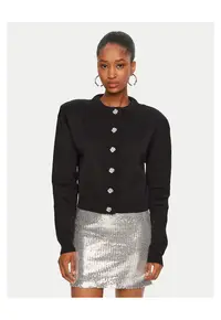 Cardigan dama - bumbac - negru - sistem inchidere nasturi - 40 EU -