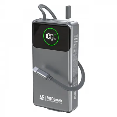 Baterie Externa Dudao K31 Pro, 20000mAh, 45W, QC + PD, 1 x USB-A - 2 x USB-C, Gri
