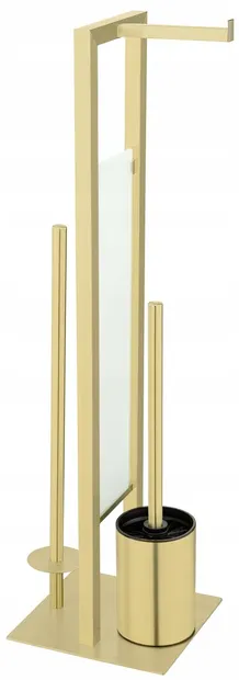 Suport de toaletă 3 în 1 Wenko - Rivalta, 18 x 70 x 23 cm, auriu