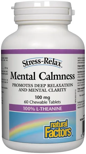 Stress-Relax Mental Calmness, 100 mg, 60 comprimate masticabile, Natural Factors