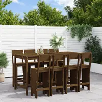 Gossi set mobilier bar de gradina, 9 piese, maro miere lemn masiv pin