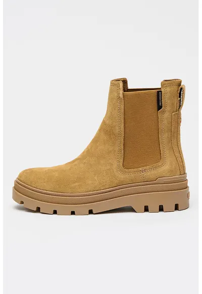 Ghete din piele intoarsa Pallagrade Chelsea S - Maro camel