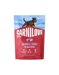 Hrană câini talie mică CARNILOVE Active Dog Salmon & Turkey Adult Small Breeds 1,5 kg somon și curcan