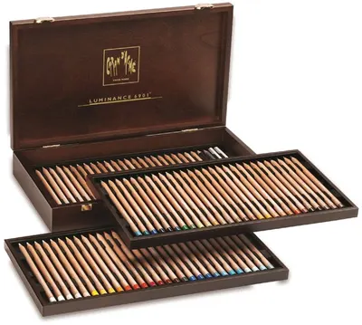 Set de creioane colorate Caran d'Ache Luminance 6901 - 76 de culori, lemn